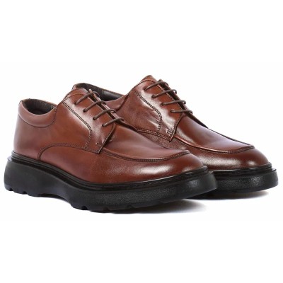 DERBIES HOMME CUIR 2403 Marron : Élégance intemporelle