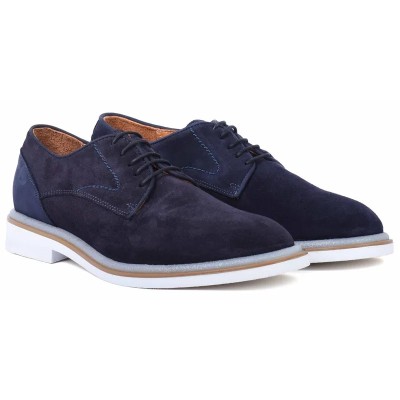 DERBIES HOMME DAIM  2406 : Bleu marine, style assuré
