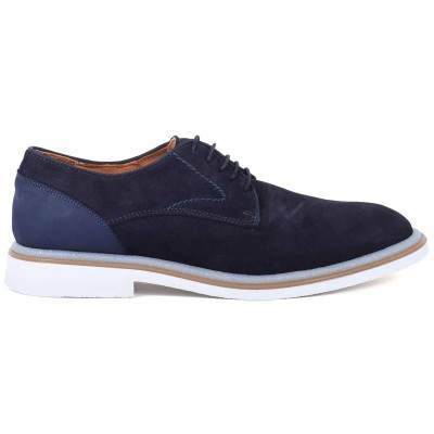 DERBIES HOMME DAIM  2406 : Bleu marine, style assuré