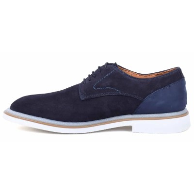 DERBIES HOMME DAIM  2406 : Bleu marine, style assuré