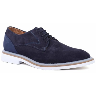 DERBIES HOMME DAIM  2406 : Bleu marine, style assuré