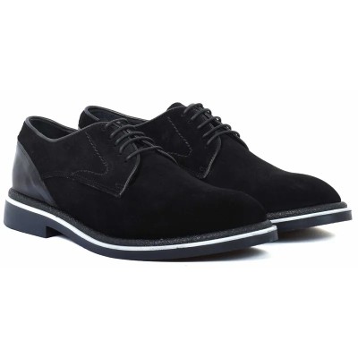 DERBIES HOMME DAIM 2406 Noir : Élégance intemporelle en daim