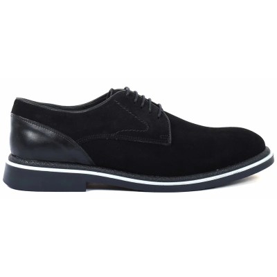 DERBIES HOMME DAIM 2406 Noir : Élégance intemporelle en daim
