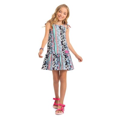 Vêtement fille Vestido Florido 0501-31628-FLO890 multicolore