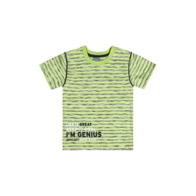 T-shirt Garçon en Fil Teint Demi-Maille avec Motifs 3D