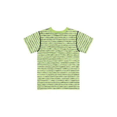 T-shirt Garçon en Fil Teint Demi-Maille avec Motifs 3D