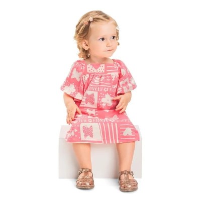 Robe Bébé Fille en Coton Rose Fluo 0501-29905-AB1951
