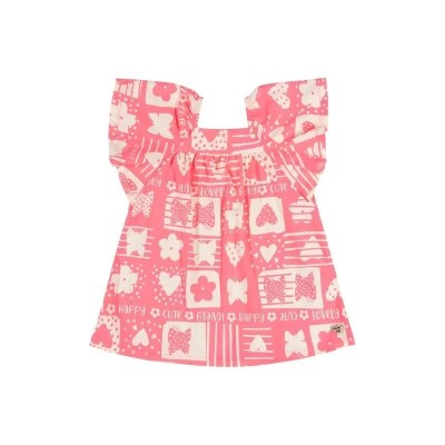 Robe Bébé Fille en Coton Rose Fluo 0501-29905-AB1951