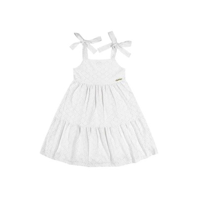 Robe Laise Blanche Enfant avec Bretelles 0501-29950-000101