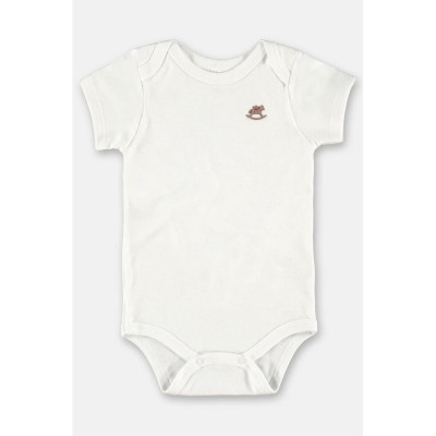 Body enfant BODY MANGA CURTA EM SUED 2501-42719-000101 Blanc