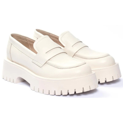 MOCASSIN FEMME CUIR beige