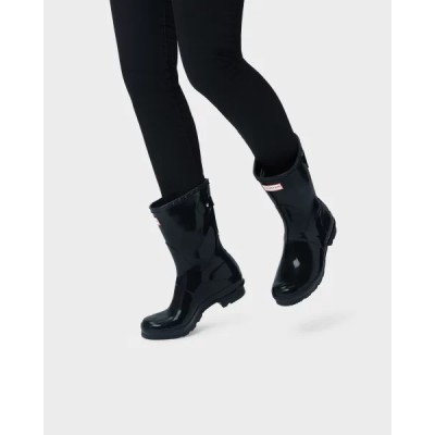 HUNTER -  WOMENS ORG BACK ADJ SHORT GLOSS - HUN-WFS1013RGL-BLK - NOIR VERNIS
