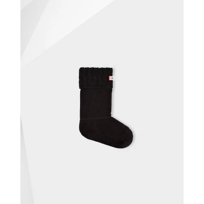 HUNTER - UNISEX 6 STITCH CABLE BOOT SOCK - SHORT - HUN-WAS1018AAB-BLK - NOIR