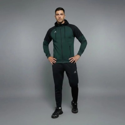 Survêtement Homme 829-VT – Vert & Noir à Capuche | CityMode.tn