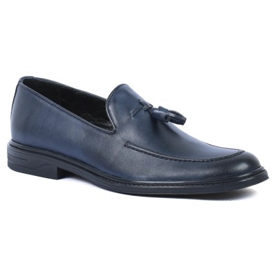Mocassin Homme Cuir Bleu Marine MX-220-BLM
